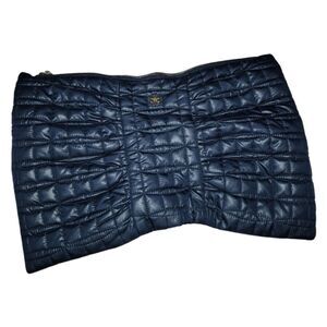 Kate Spade Quilted Puffer Bow shaped Wristlet Bag Case Navy Blue